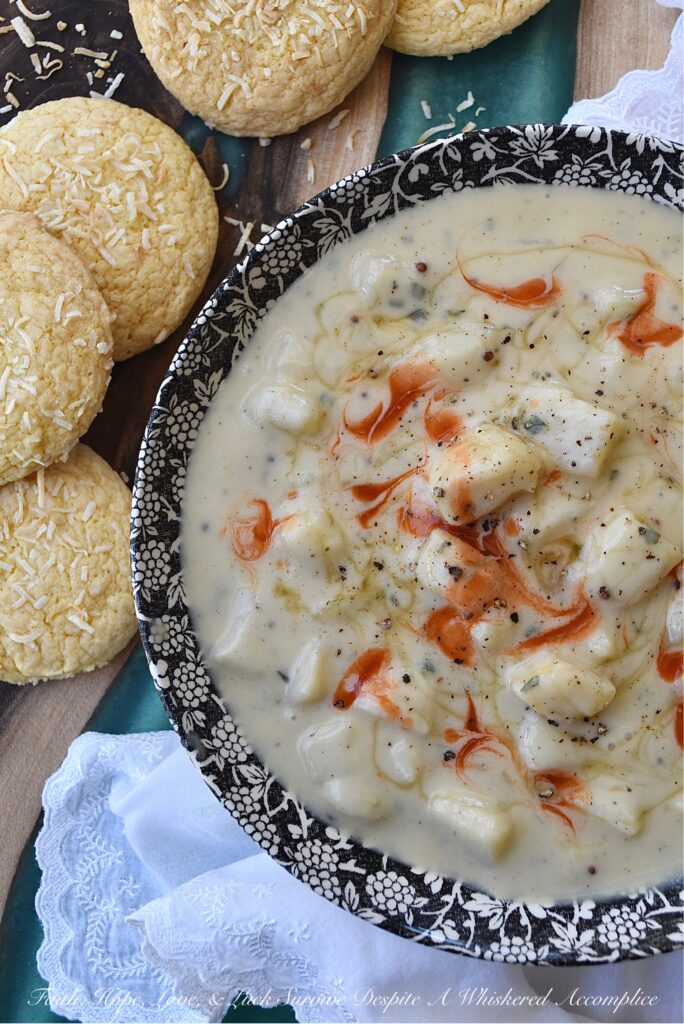 Granulated Garlic & Onion Potato Cheese Soup - When you don't have fresh garlic or onion on hand, you can still make a warm, comforting bowl of cheesy potato soup with ingredients you most likely have hanging out in your spice cabinet. Granulated or powdered garlic and onion add so much flavor to almost any recipe, especially when paired with other dried herbs and seasonings. This potato and cheese soup is the perfect example of how granulated or powdered garlic and onion can create a rich, creamy, flavorful bowl of cheesy goodness.