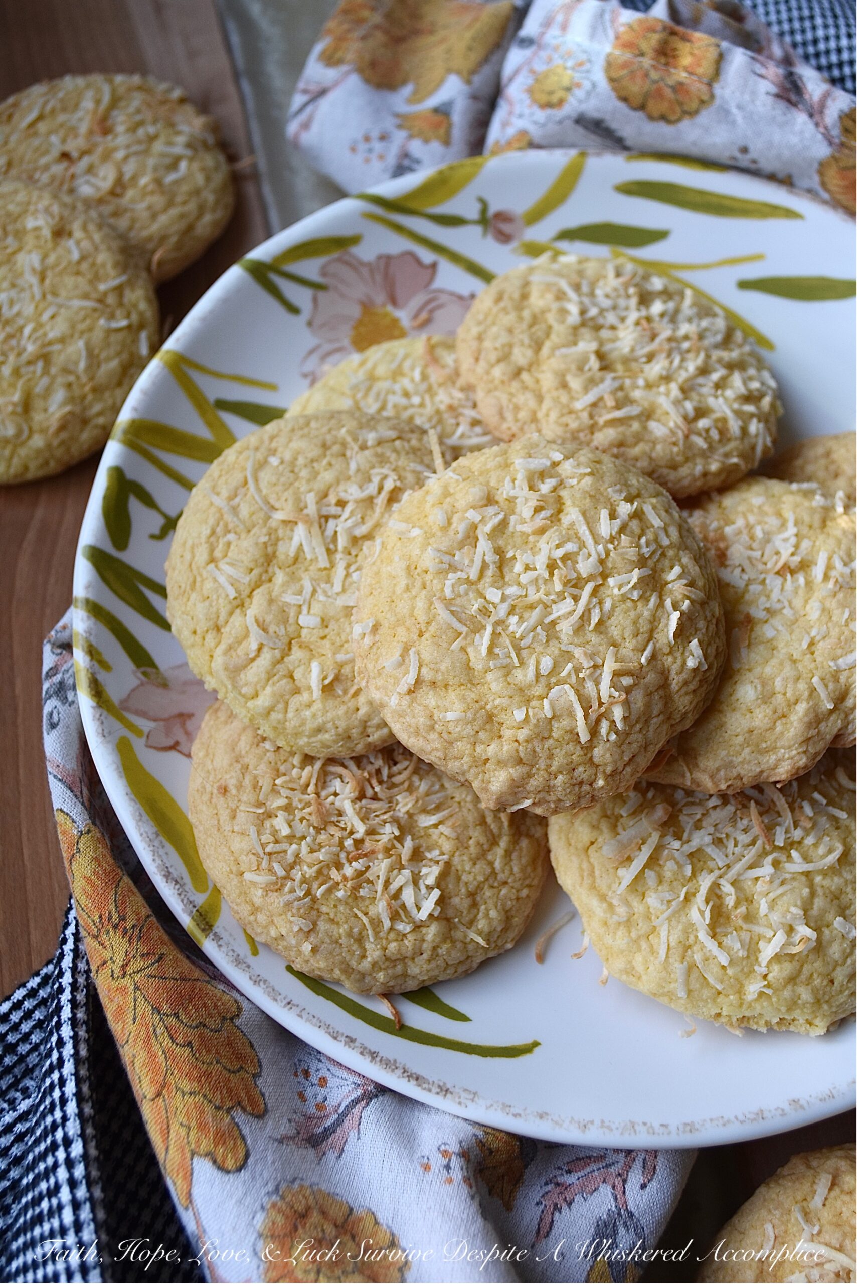 Cornmeal Coconut Cake Mix Butter Cookies - You’ll have a hard time choosing whether these soft, tender, chewy, and crunchy coconut and cornmeal butter cookies are best served as a dessert or as a sweet side to a savory meal. They’re lovely on their own, however, they’re also the perfect accompaniment to a spicy or creamy bowl of soup, chili, or chowder. And since these sweet and salty, buttery cornmeal cookies are made with a coconut cake mix, you may just find yourself making them at least once a week.