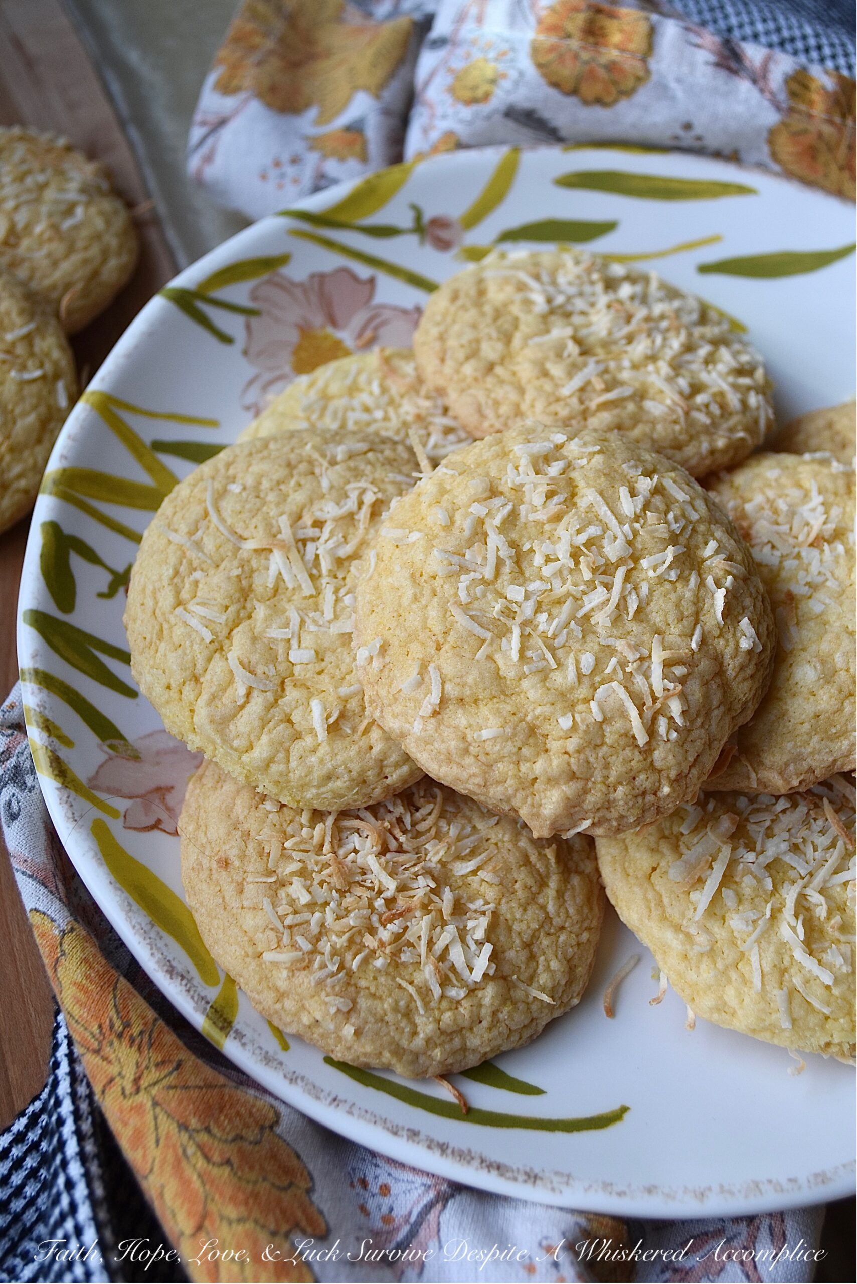 Cornmeal Coconut Cake Mix Butter Cookies - You’ll have a hard time choosing whether these soft, tender, chewy, and crunchy coconut and cornmeal butter cookies are best served as a dessert or as a sweet side to a savory meal. They’re lovely on their own, however, they’re also the perfect accompaniment to a spicy or creamy bowl of soup, chili, or chowder. And since these sweet and salty, buttery cornmeal cookies are made with a coconut cake mix, you may just find yourself making them at least once a week.