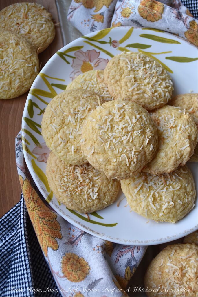 Cornmeal Coconut Cake Mix Butter Cookies - You’ll have a hard time choosing whether these soft, tender, chewy, and crunchy coconut and cornmeal butter cookies are best served as a dessert or as a sweet side to a savory meal. They’re lovely on their own, however, they’re also the perfect accompaniment to a spicy or creamy bowl of soup, chili, or chowder. And since these sweet and salty, buttery cornmeal cookies are made with a coconut cake mix, you may just find yourself making them at least once a week.