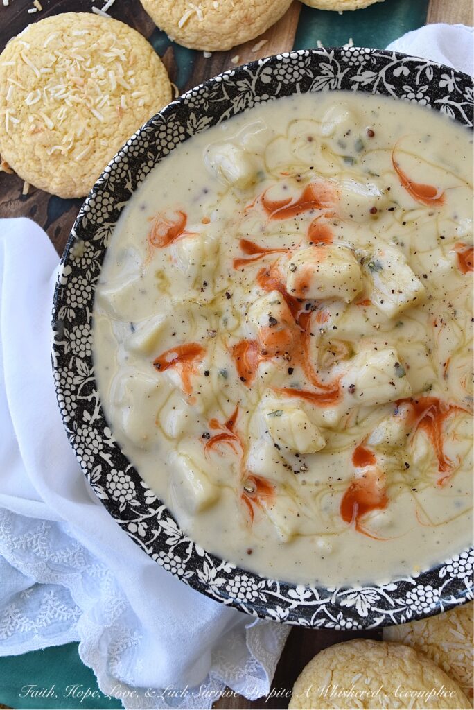 Granulated Garlic & Onion Potato Cheese Soup - When you don't have fresh garlic or onion on hand, you can still make a warm, comforting bowl of cheesy potato soup with ingredients you most likely have hanging out in your spice cabinet. Granulated or powdered garlic and onion add so much flavor to almost any recipe, especially when paired with other dried herbs and seasonings. This potato and cheese soup is the perfect example of how granulated or powdered garlic and onion can create a rich, creamy, flavorful bowl of cheesy goodness.