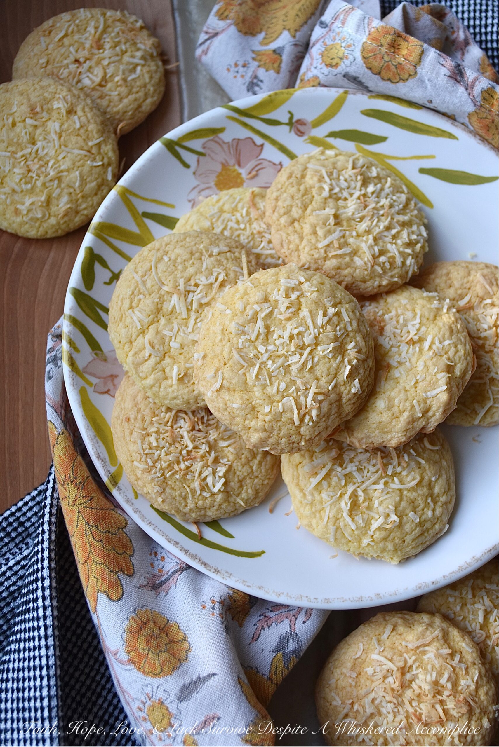 Cornmeal Coconut Cake Mix Butter Cookies - You’ll have a hard time choosing whether these soft, tender, chewy, and crunchy coconut and cornmeal butter cookies are best served as a dessert or as a sweet side to a savory meal. They’re lovely on their own, however, they’re also the perfect accompaniment to a spicy or creamy bowl of soup, chili, or chowder. And since these sweet and salty, buttery cornmeal cookies are made with a coconut cake mix, you may just find yourself making them at least once a week.