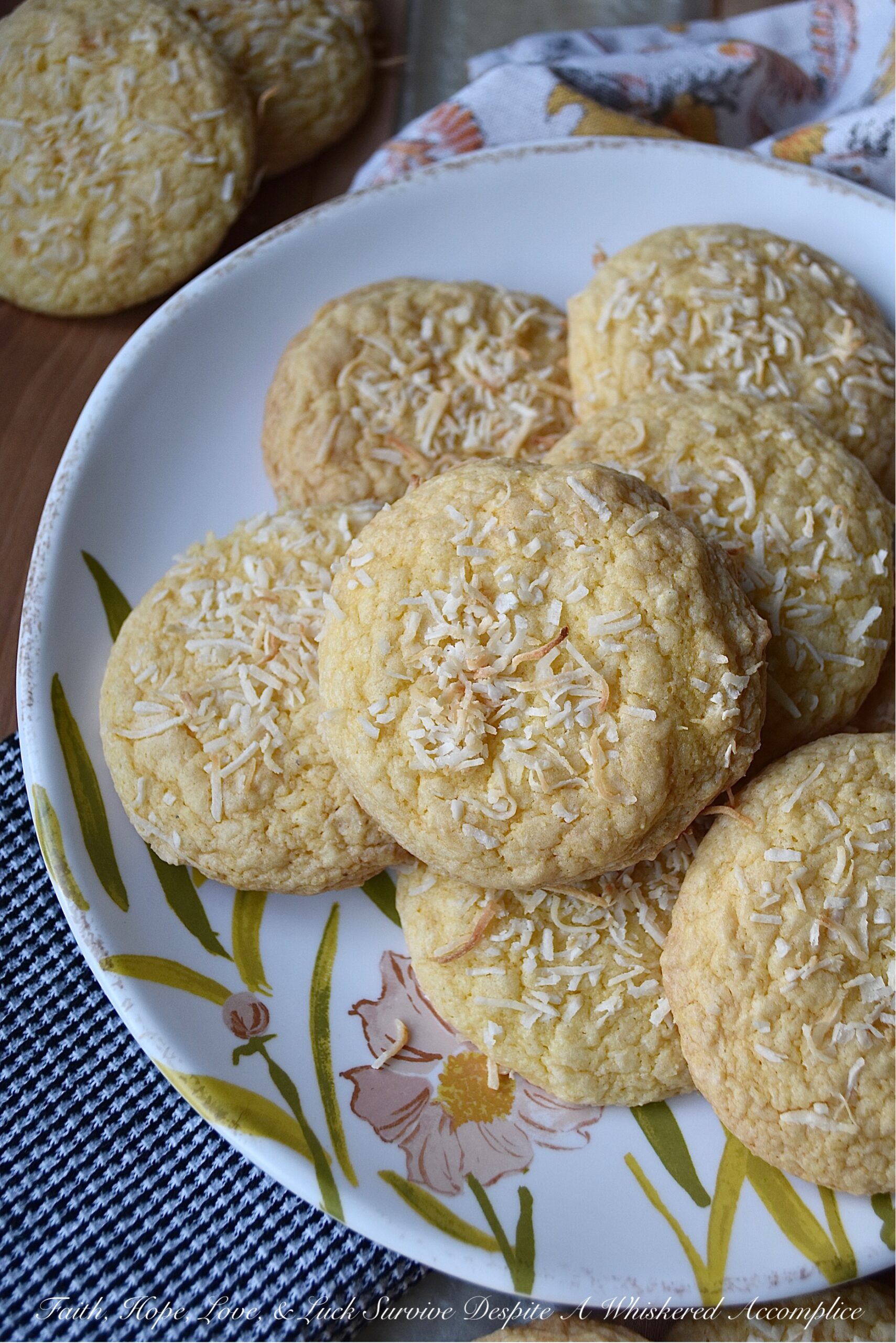 Cornmeal Coconut Cake Mix Butter Cookies - You’ll have a hard time choosing whether these soft, tender, chewy, and crunchy coconut and cornmeal butter cookies are best served as a dessert or as a sweet side to a savory meal. They’re lovely on their own, however, they’re also the perfect accompaniment to a spicy or creamy bowl of soup, chili, or chowder. And since these sweet and salty, buttery cornmeal cookies are made with a coconut cake mix, you may just find yourself making them at least once a week.