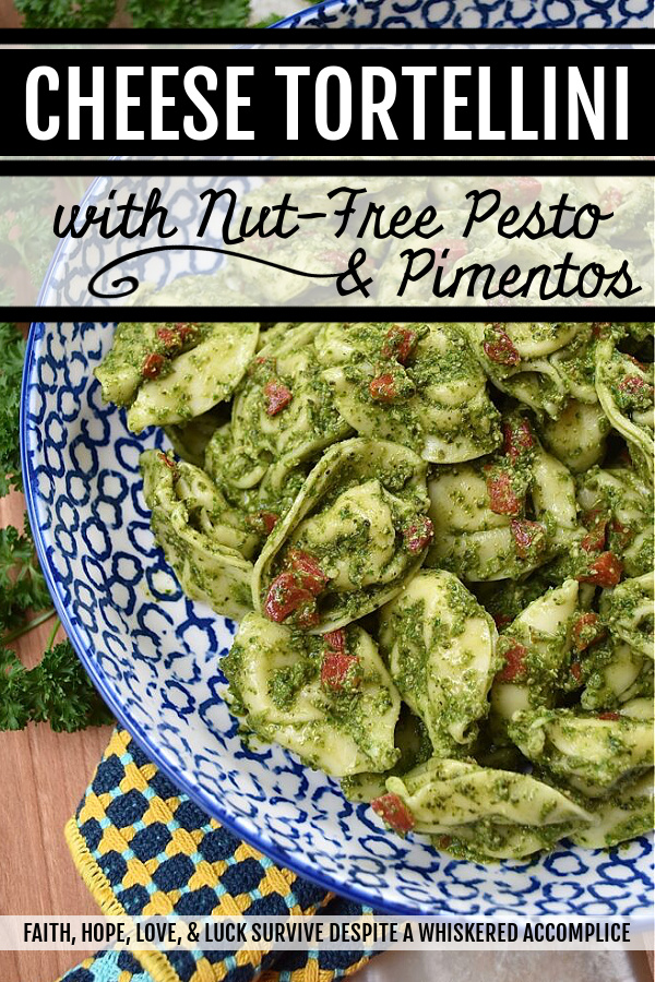 Cheese Tortellini with Nut-Free Pesto & Pimentos - Store-bought refrigerated cheese tortellini is a great time-saving ingredient on those occasions when you need a delicious pasta salad but don’t have a lot of time to spend in the kitchen, since it takes so little time to cook. Simply toss the tortellini with diced pimentos and a simple nut-free fresh basil and parsley pesto made with salted pepitas or pumpkin seeds, for a quick and flavor-packed side dish everyone can enjoy, including those with nut allergies.