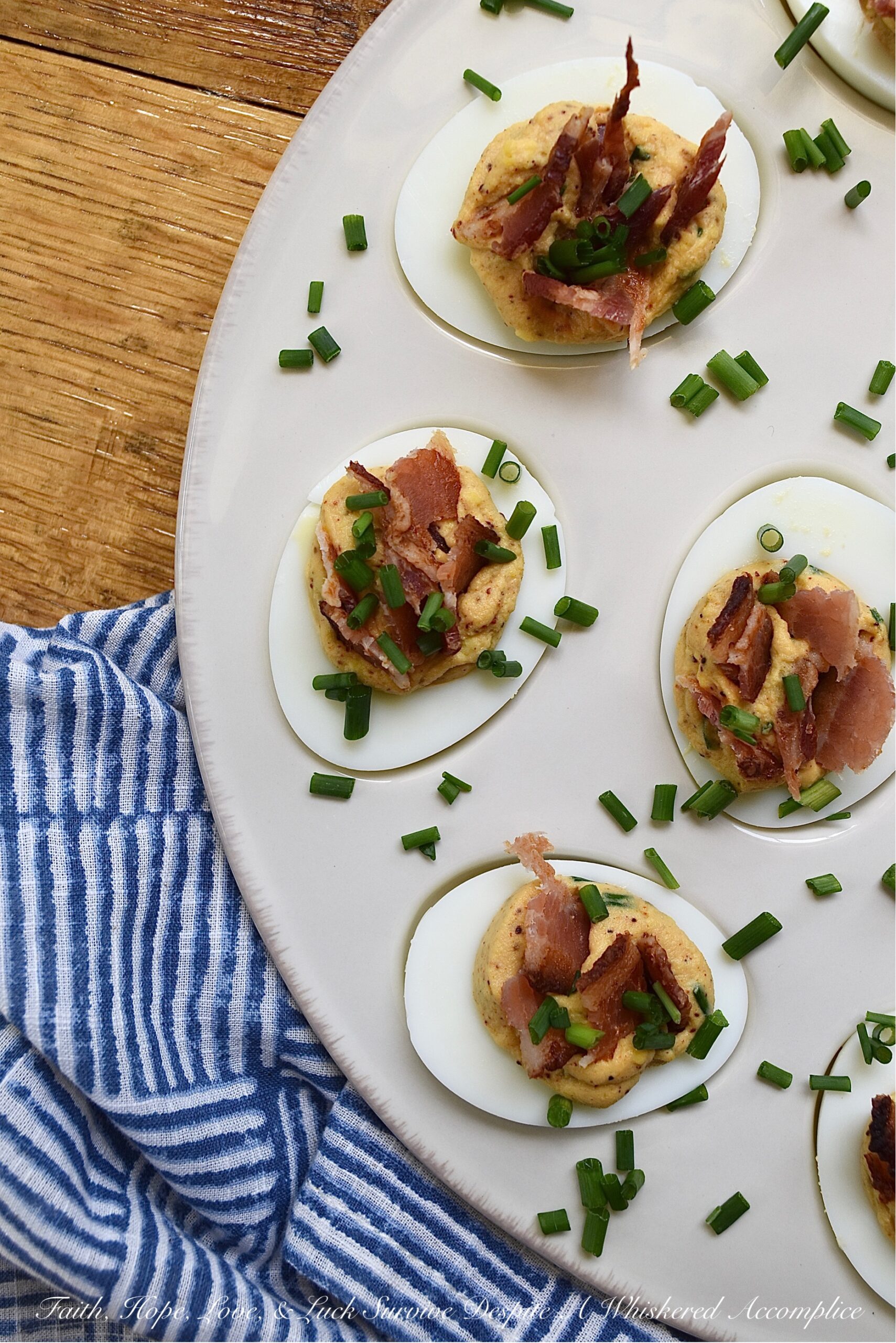 Honey BBQ Seasoned Deviled Eggs with Bacon