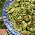 Cheese Tortellini with Nut-Free Pesto & Pimentos - Store-bought refrigerated cheese tortellini is a great time-saving ingredient on those occasions when you need a delicious pasta salad but don’t have a lot of time to spend in the kitchen, since it takes so little time to cook. Simply toss the tortellini with diced pimentos and a simple nut-free fresh basil and parsley pesto made with salted pepitas or pumpkin seeds, for a quick and flavor-packed side dish everyone can enjoy, including those with nut allergies.