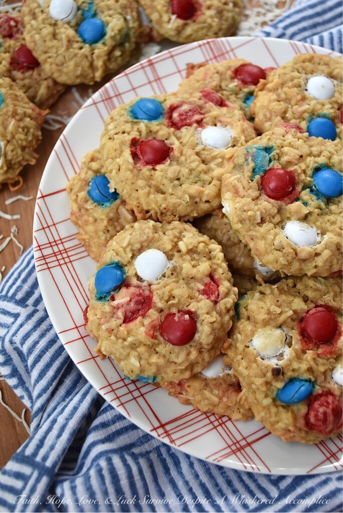 Buttermilk Oatmeal Coconut Cookies with M&M's - If you happen to have any leftover buttermilk hanging out in your fridge, don't let it go to waste. Instead, use some of it to make these sweet buttermilk cookies, packed with oatmeal, unsweetened shredded coconut, and festive M&M's. They're chewy, crispy, crunchy, and easy to decorate for any holiday depending on which variety or color combination of M&M's you use.