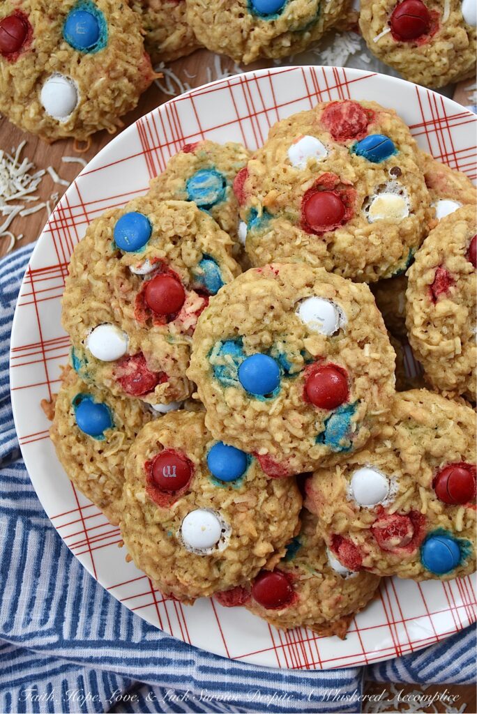 Buttermilk Oatmeal Coconut Cookies with M&M's - If you happen to have any leftover buttermilk hanging out in your fridge, don't let it go to waste. Instead, use some of it to make these sweet buttermilk cookies, packed with oatmeal, unsweetened shredded coconut, and festive M&M's. They're chewy, crispy, crunchy, and easy to decorate for any holiday depending on which variety or color combination of M&M's you use.