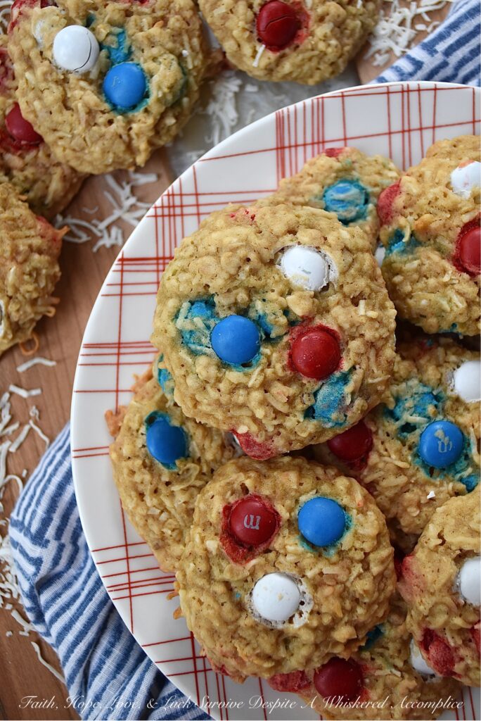 Buttermilk Oatmeal Coconut Cookies with M&M's - If you happen to have any leftover buttermilk hanging out in your fridge, don't let it go to waste. Instead, use some of it to make these sweet buttermilk cookies, packed with oatmeal, unsweetened shredded coconut, and festive M&M's. They're chewy, crispy, crunchy, and easy to decorate for any holiday depending on which variety or color combination of M&M's you use.