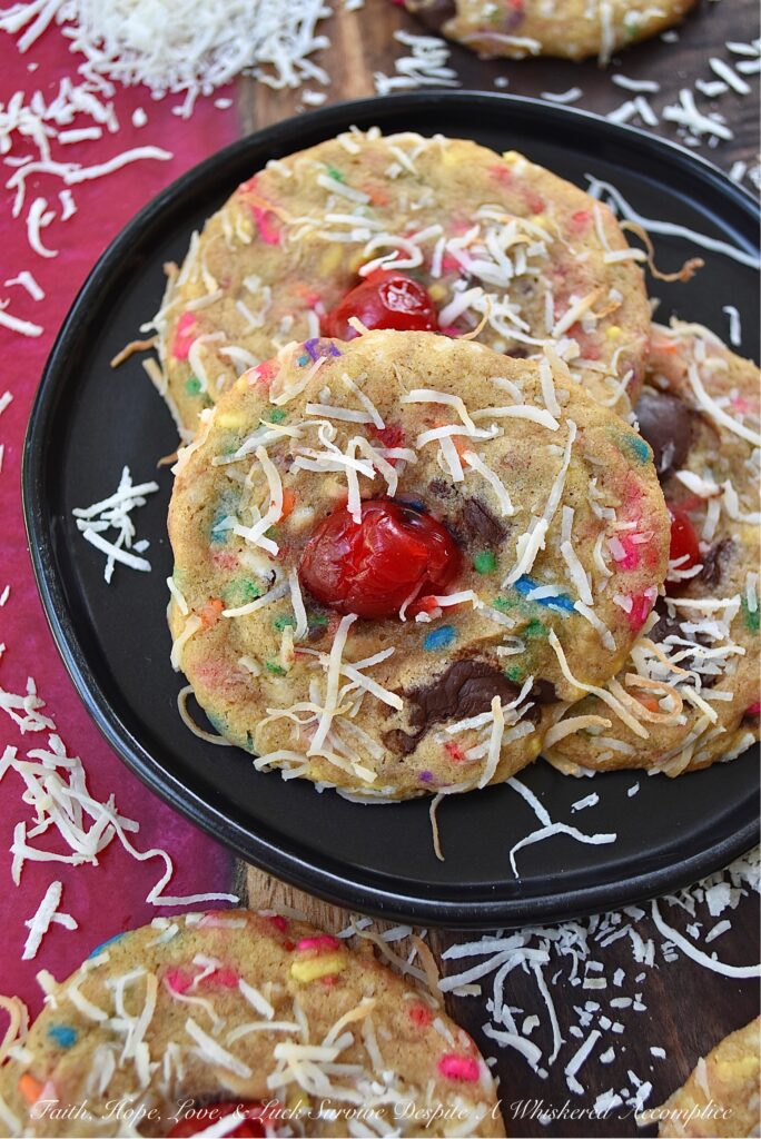 Brown Butter Chocolate Chip Sundae Cookies - If you're looking for a way to make any occasion a little bit sweeter, why not celebrate with Chocolate Chip Sundae Cookies? These festive little treats are loaded with rainbow sprinkles and chocolate chips, then rolled in shredded unsweetened coconut. Plus, with half a maraschino cherry on top, these cookies are as beautiful as they are delicious. Whether you're celebrating a birthday, an anniversary, or just life in general, these cookies will bring a smile to everyone's face.