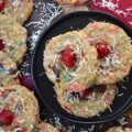 Brown Butter Chocolate Chip Sundae Cookies - If you're looking for a way to make any occasion a little bit sweeter, why not celebrate with Chocolate Chip Sundae Cookies? These festive little treats are loaded with rainbow sprinkles and chocolate chips, then rolled in shredded unsweetened coconut. Plus, with half a maraschino cherry on top, these cookies are as beautiful as they are delicious. Whether you're celebrating a birthday, an anniversary, or just life in general, these cookies will bring a smile to everyone's face.