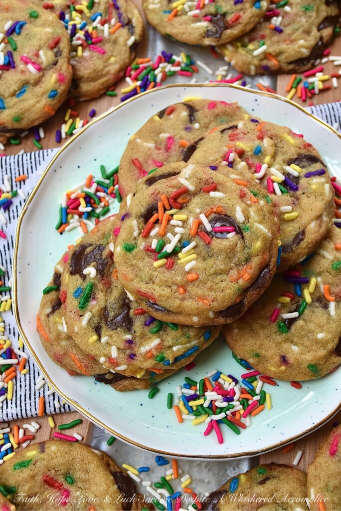 Summer Beach Cookies - A summer day at the beach is always a fun time, however, when cookies are involved, it's bound to be even more enjoyable. These Summer Beach Cookies are loaded with dark chocolate chips and an over-the-top amount of rainbow sprinkles. And, since these cookies are made using brown butter, you know that they're sure to taste every bit as good as they look.