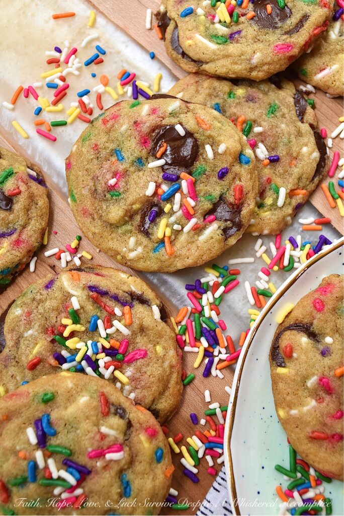 Summer Beach Cookies - A summer day at the beach is always a fun time, however, when cookies are involved, it's bound to be even more enjoyable. These Summer Beach Cookies are loaded with dark chocolate chips and an over-the-top amount of rainbow sprinkles. And, since these cookies are made using brown butter, you know that they're sure to taste every bit as good as they look.