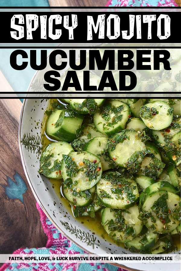 Spicy Mojito Cucumber Salad - Everyone needs a quick, affordable, refreshing summer salad recipe that can be made last minute with minimal effort involved. This crunchy, spicy mojito cucumber salad, tossed in a simple mojito-inspired dressing, is the perfect summertime recipe. It takes less than five minutes to make, requires only a few inexpensive ingredients, and can withstand the hottest summer temps.