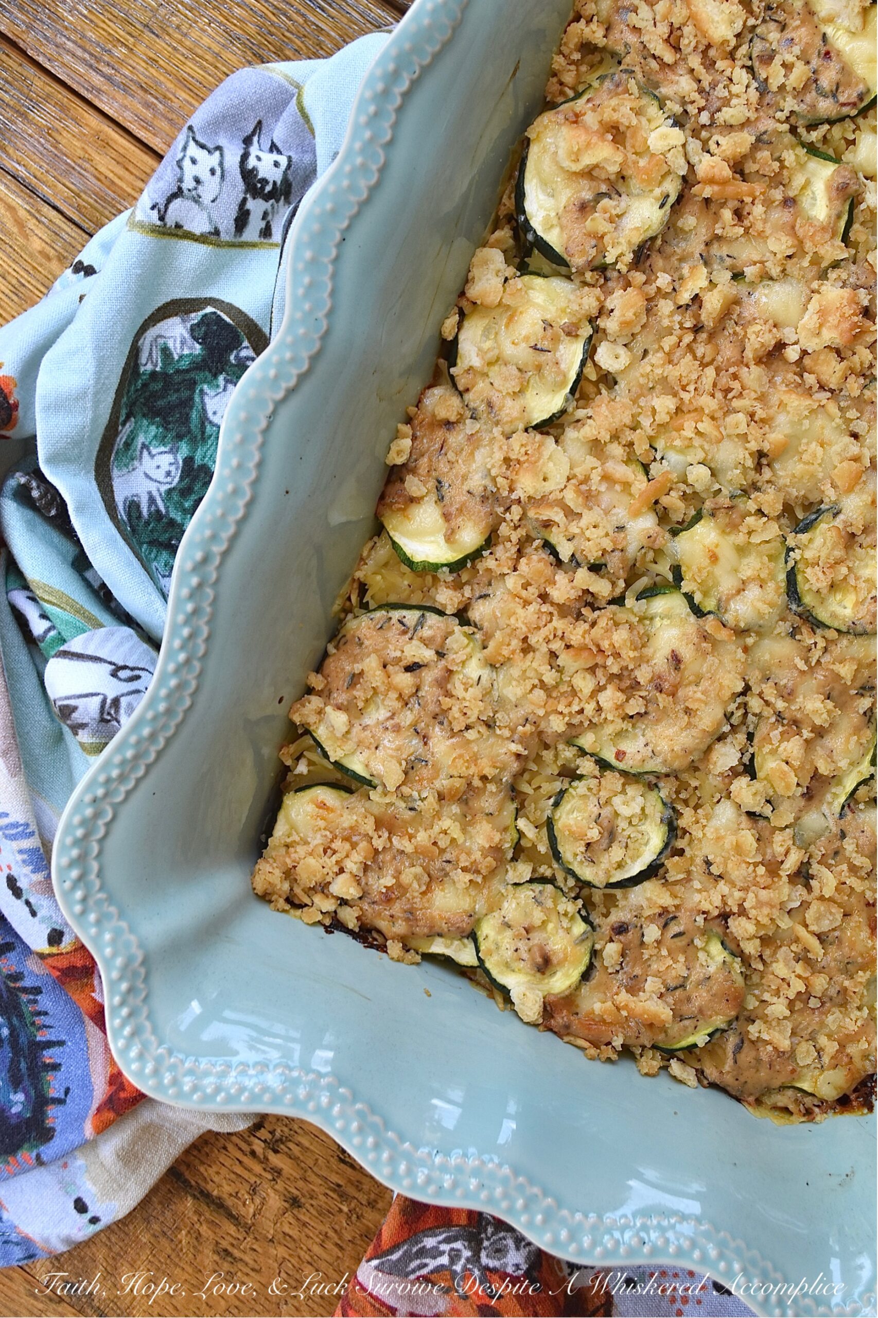 Zucchini & Orzo Pasta Baked Cheddar Casserole