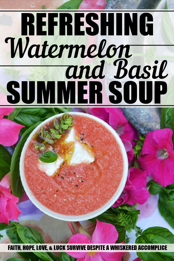 Refreshing Watermelon and Basil Summer Soup - When summer cranks up the heat, it's easy to look for any excuse to eat something cold and refreshing. This refreshing watermelon and basil soup uses fresh garden basil and juicy watermelon, along with a sprinkle of feta and a drizzle of olive oil, to create a simple yet delicious summer soup. You'll be genuinely surprised by this chilled soup's sweet-and-salty combo. It’s the kind of soup that's perfect for a sweltering summer afternoon or evening.