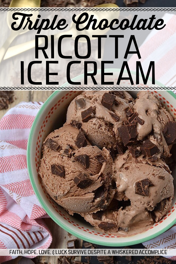 Triple Chocolate Ricotta Ice Cream - Not only is ice cream made with ricotta cheese super flavorful, but it also has a creamy texture that just can't be beaten. You're going to absolutely fall in love with this rich, thick, and extremely decadent triple chocolate summer ice cream. Fair warning, you're not going to want to quit eating it once you start.
