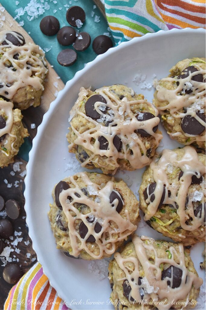 Glazed Zucchini Oatmeal Chocolate Chip Cookies - If you're looking for a tasty way to use up those summer zucchini, these oatmeal chocolate chip cookies are the perfect answer. They're incredibly moist and flavorful, and the addition of a cinnamon glaze gives them an extra boost of sweetness. Top it off with some flaky sea salt, and you've got yourself an irresistible treat. You'll be amazed at how quickly these oatmeal chocolate chip cookies disappear.