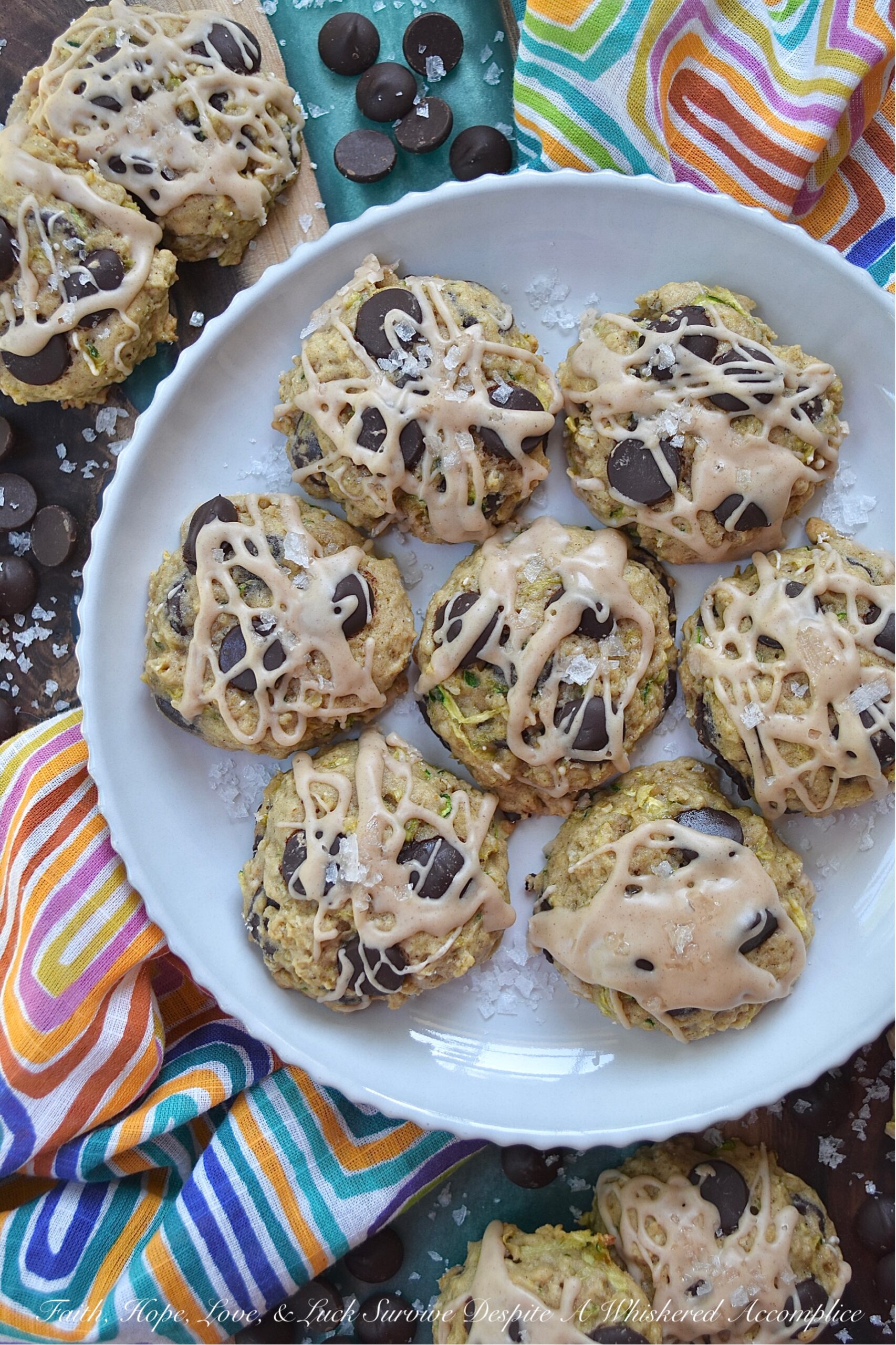 Glazed Zucchini Oatmeal Chocolate Chip Cookies