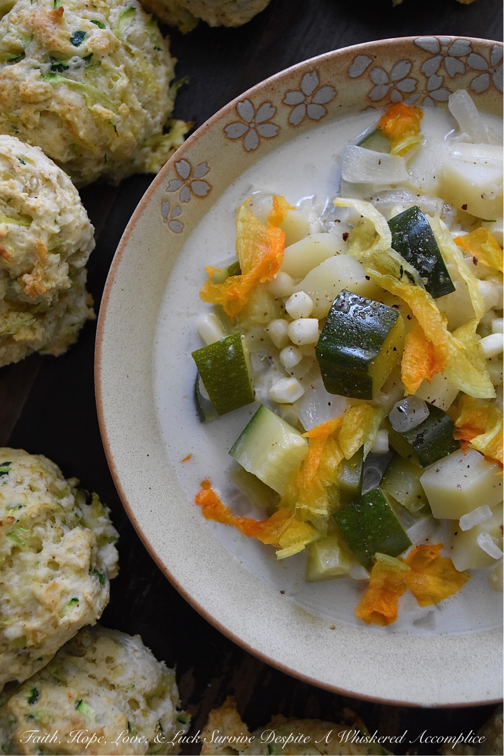 Summer Zucchini Blossom Soup