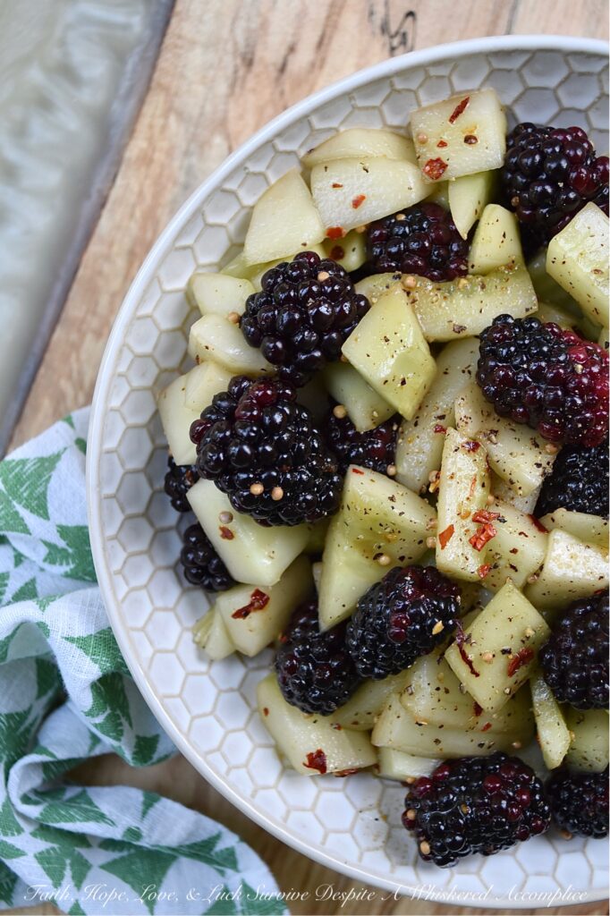 Balsamic Blackberry & Cucumber Salad - This light and refreshing cucumber salad with plump sweet blackberries in a flavorful balsamic vinaigrette is the perfect side dish for almost any meal, and its simplicity makes this salad an easy recipe to enjoy on days when you don't have a lot of time to spend in the kitchen. The crunchy cucumbers, juicy blackberries, and tangy dressing combine together to form an incredibly fresh flavor explosion.