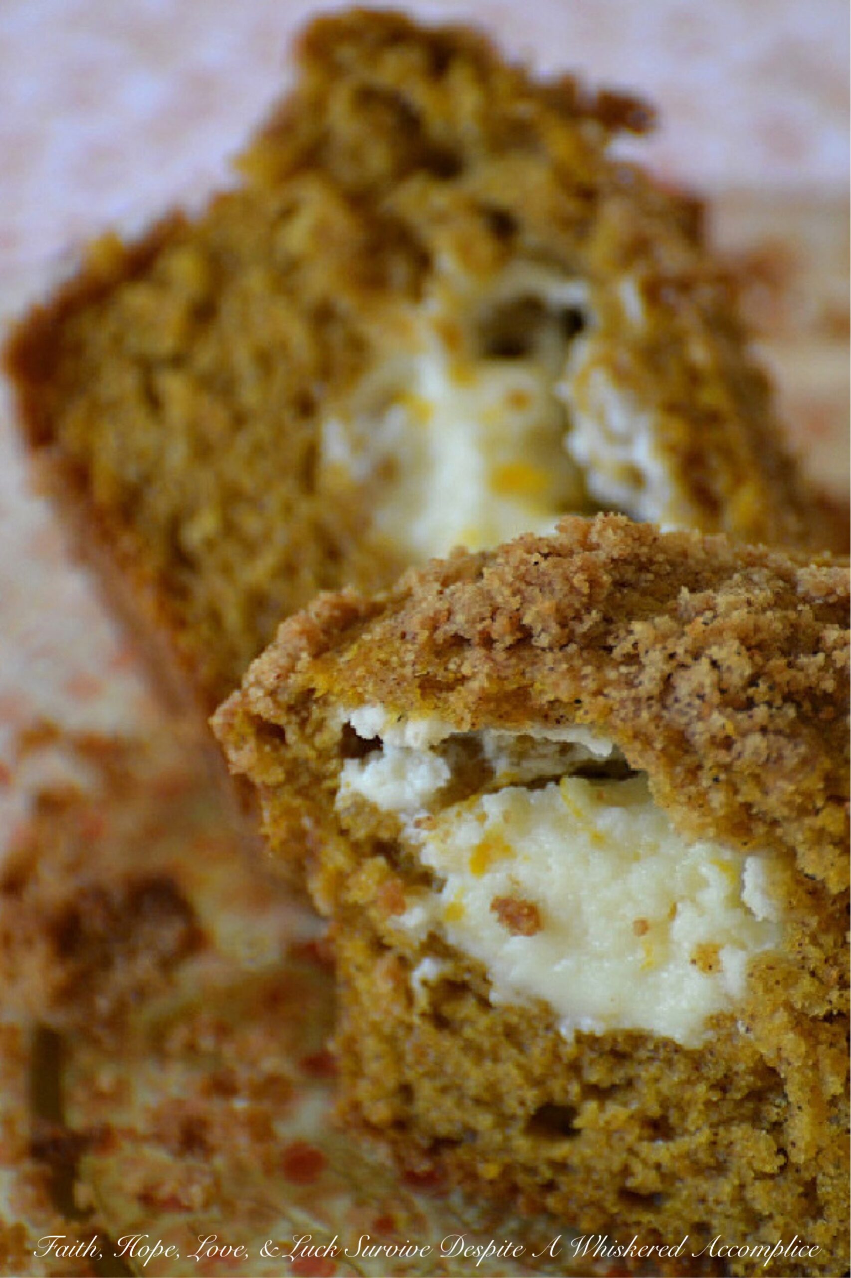 Cream Cheese Filled Orange Pumpkin Ale Muffins with Graham Cracker Streusel Topping