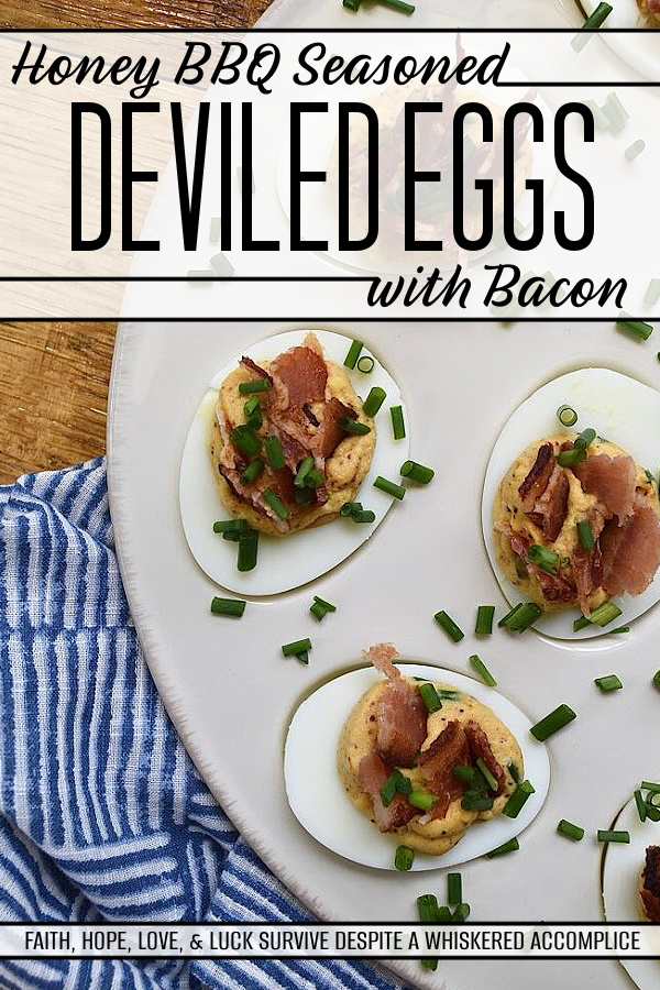 Honey BBQ Seasoned Deviled Eggs with Bacon - These honey barbeque-seasoned deviled eggs with bacon are a must-try. With a touch of honey and the perfect amount of homemade BBQ seasoning, these deviled eggs are a sweet and flavorful addition to almost any meal. And, the crispy bacon and fresh chives that these eggs are garnished with add a nice touch of crunch and freshness to each and every bite. Whether you're serving these as an appetizer or a side dish, this deviled egg recipe is sure to be a crowd-pleaser.