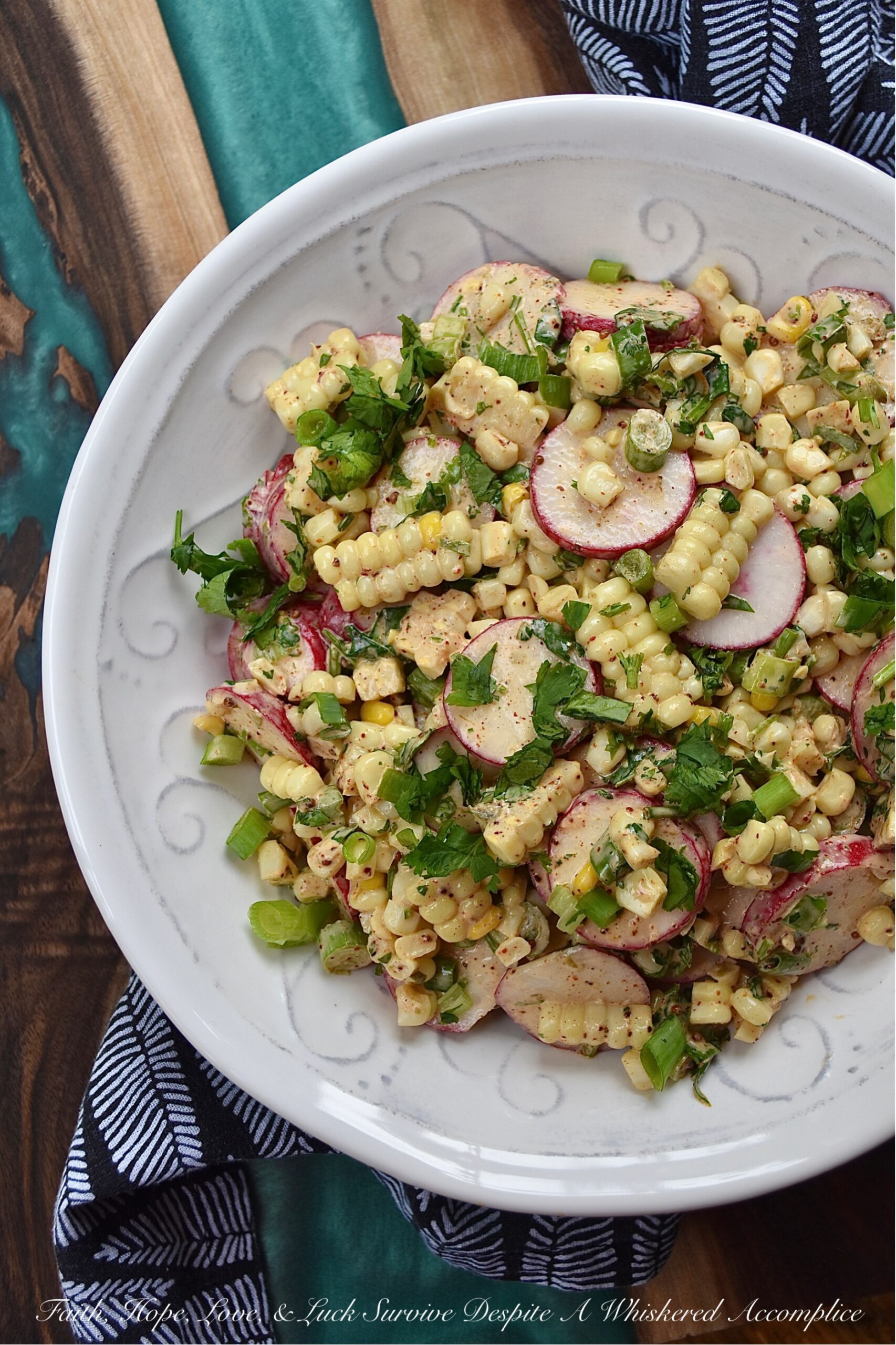 Smoky Cilantro Creamy Corn & Radish Salad