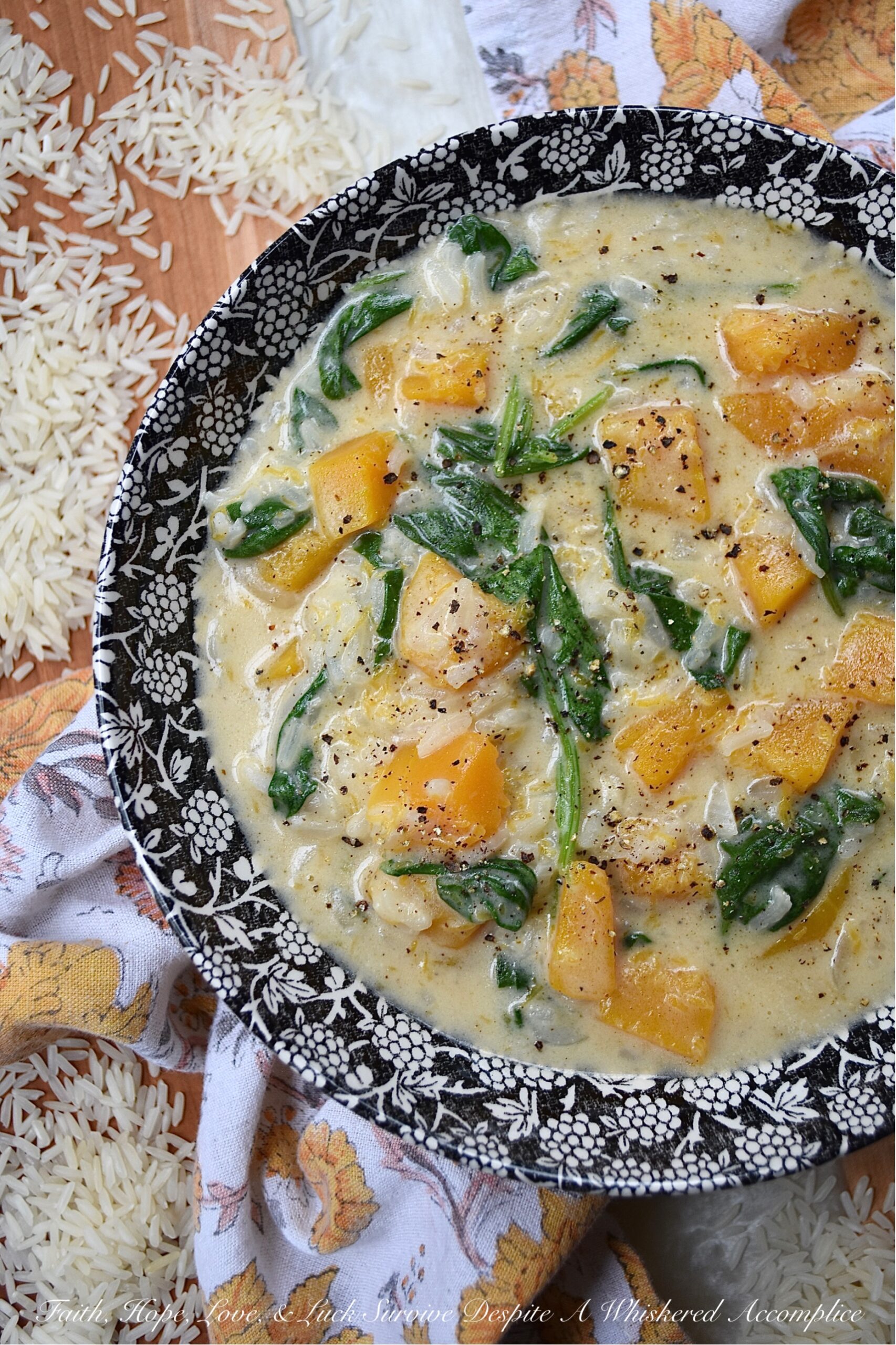 Creamy Parmesan Butternut Squash Rice Soup