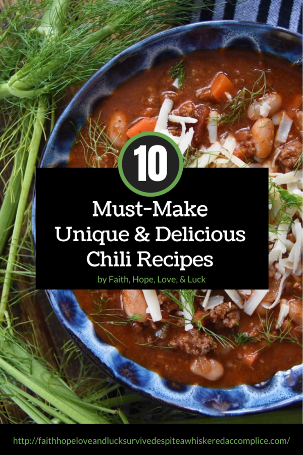 10 Must-Make Unique & Delicious Chili Recipes - Chili is a hearty, comforting, and delicious meal that can easily be adapted to suit any taste. From classic homemade chili to chili seasoned with canned pumpkin or fresh pineapple, here are "10 Must-Make Unique & Delicious Chili Recipes" to enjoy all year long. No matter which chili recipe you choose, you can serve it as is, topped with your favorite chili toppings, spooned over rice or pasta, scooped up with tortilla or corn chips, or even alongside a perfectly melty grilled cheese sandwich for a delicious and comforting meal.