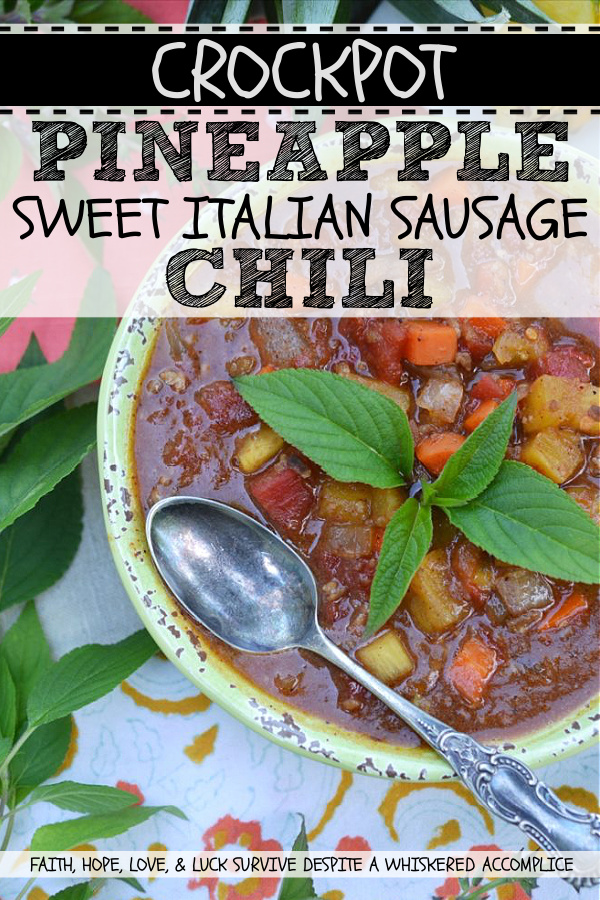 Crockpot Pineapple Sweet Italian Sausage Chili - Pineapple is the unexpected secret ingredient in this crockpot chili made with sweet Italian sausage. The fresh pineapple adds a subtle sweetness that is perfectly balanced with the spiciness of the Italian sausage. With its unique combination of sweet and savory flavors, this crockpot chili is a refreshing alternative to traditional chili.