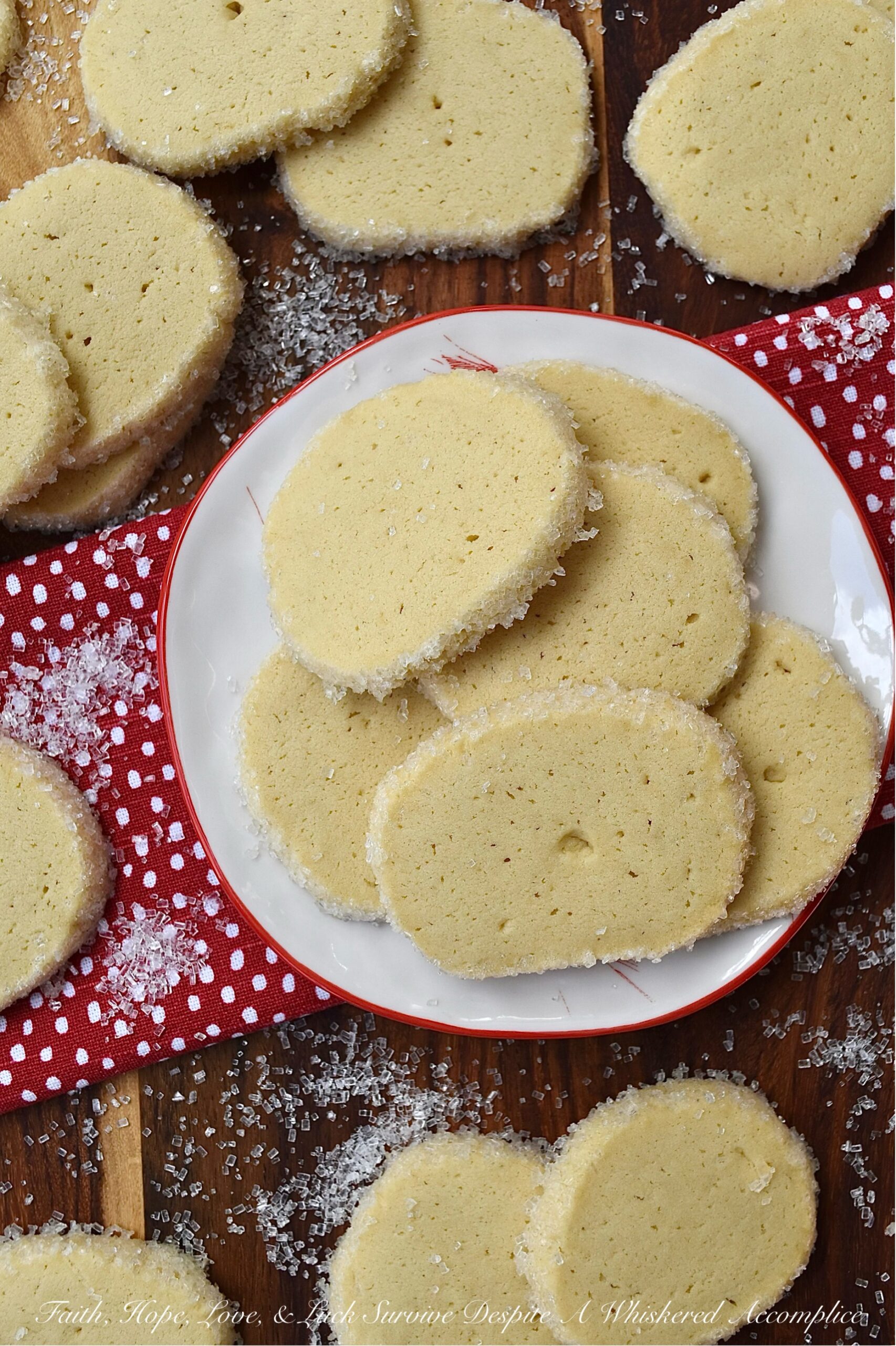 Sparkling Sugar Irish Butter Slice & Bake Cookies - These sparkly slice-and-bake cookies with Irish butter are buttery, crisp, and full of flavor. Everyone will absolutely adore them. They're also fairly easy to make and require very few ingredients. The buttery flavor combined with the sparkle of the white sparkling sugar makes these cookies truly special. They're the perfect addition to any holiday cookie tray or platter.