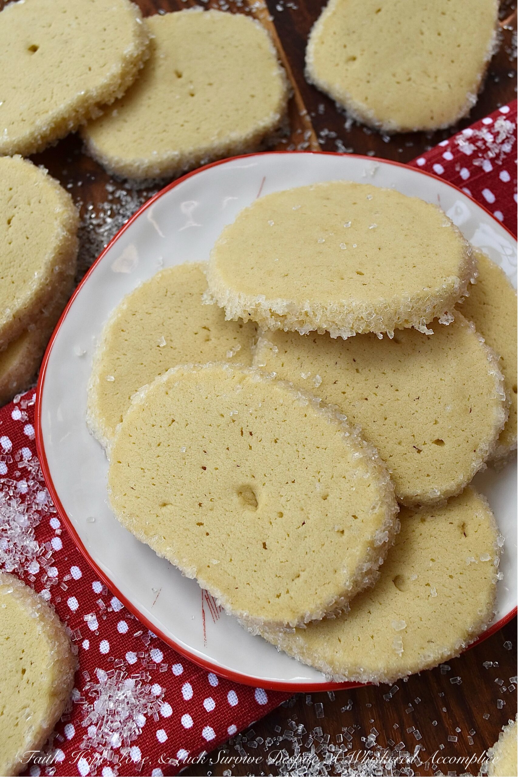 Sparkling Sugar Irish Butter Slice & Bake Cookies - These sparkly slice-and-bake cookies with Irish butter are buttery, crisp, and full of flavor. Everyone will absolutely adore them. They're also fairly easy to make and require very few ingredients. The buttery flavor combined with the sparkle of the white sparkling sugar makes these cookies truly special. They're the perfect addition to any holiday cookie tray or platter.