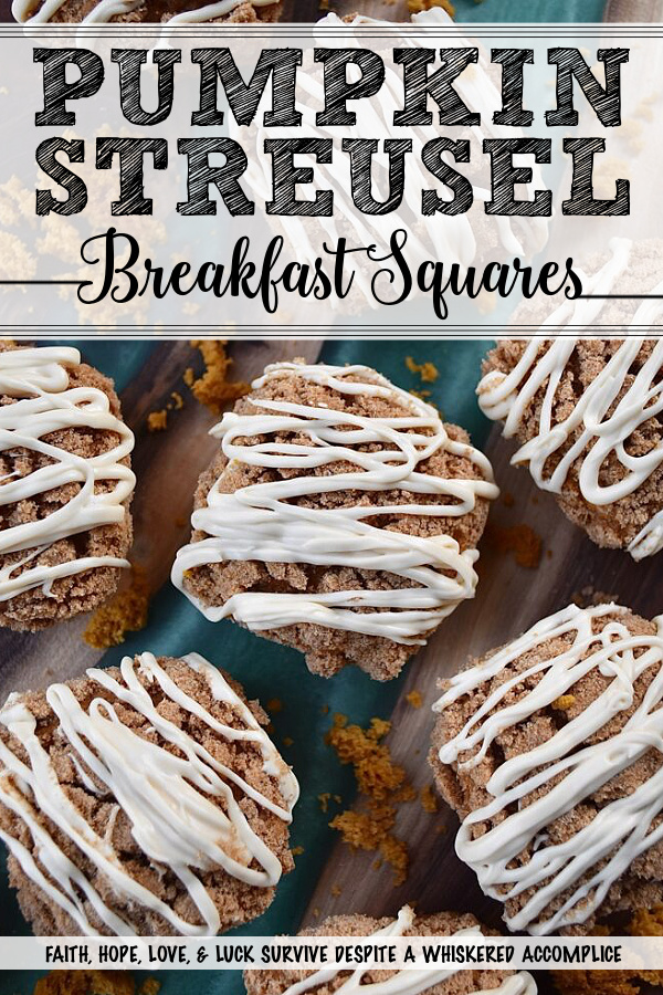 Pumpkin Streusel Breakfast Squares - These breakfast squares are an easy and delicious way to start your day. Whether you make them in a brownie bar pan or a muffin tin, you'll be amazed at the transformation of an ordinary box of spice cake mix into something extraordinary. The sweet pumpkin flavor is enhanced with a cinnamon streusel topping and a decadent powdered sugar drizzle. With the simple ingredients and minimal prep time involved in making these delightful breakfast squares, you'll be sure to have a delicious start to your day.