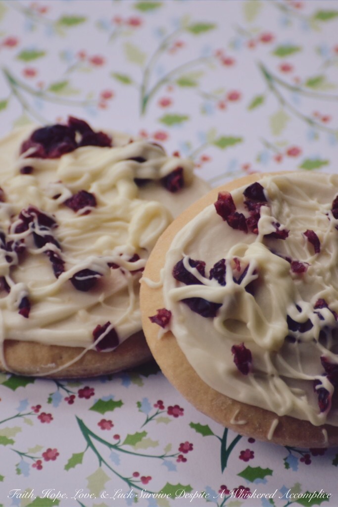 Cranberry and White Chocolate Frosted Biscuit Cookies - This holiday season, enjoy the deliciousness of a soft, buttery biscuit-based cookie combined with a light and creamy butter and cream cheese frosting, the zesty taste of lemon, and the sweetness of white chocolate and dried cranberries. With every bite, you'll experience a burst of sweet delightful flavors.