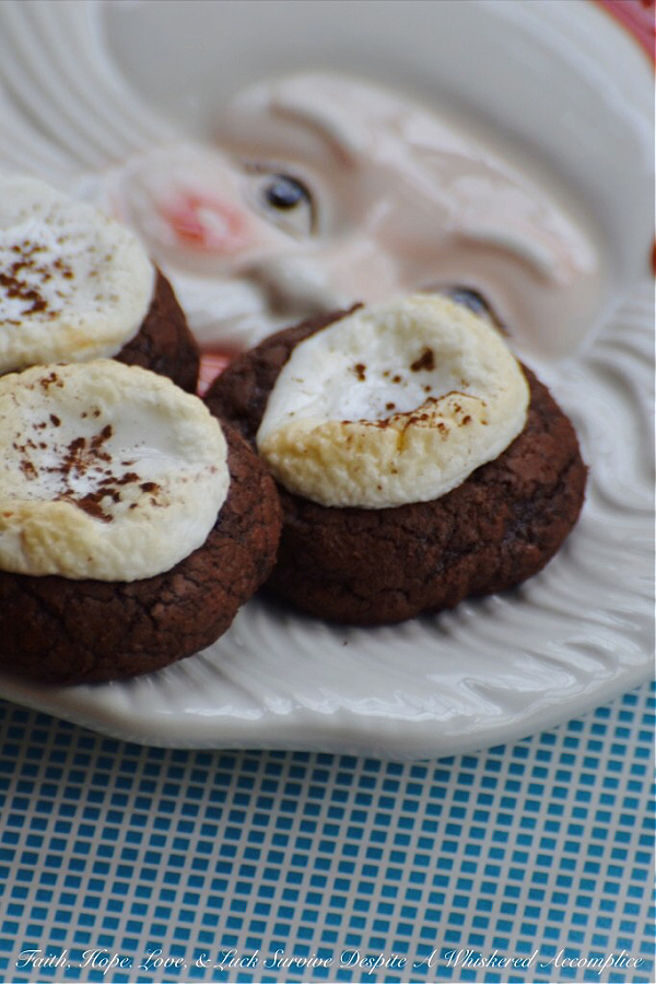 Hot Chocolate Brownie Cookies - When it comes to winter treats, it can be hard to choose between hot chocolate, brownies, and cookies. But why choose when you can have all three in one cookie? These delicious cookies have a lovely brownie texture, are bursting with chocolaty goodness, and are topped with melted marshmallows just like the best hot chocolate. They're the perfect cookie to celebrate a snow day with.