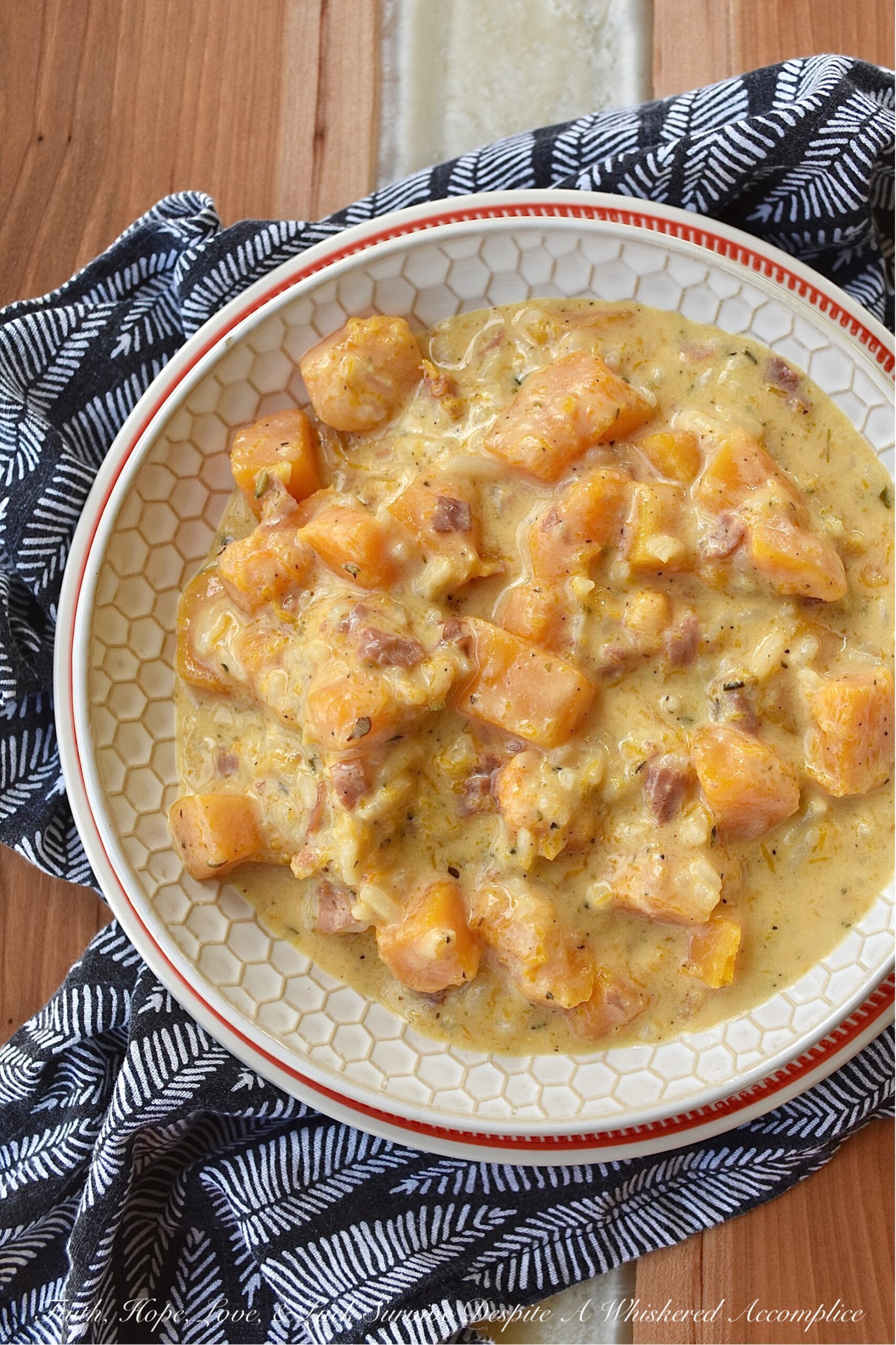 Creamy Prosciutto & Butternut Squash Rice Soup