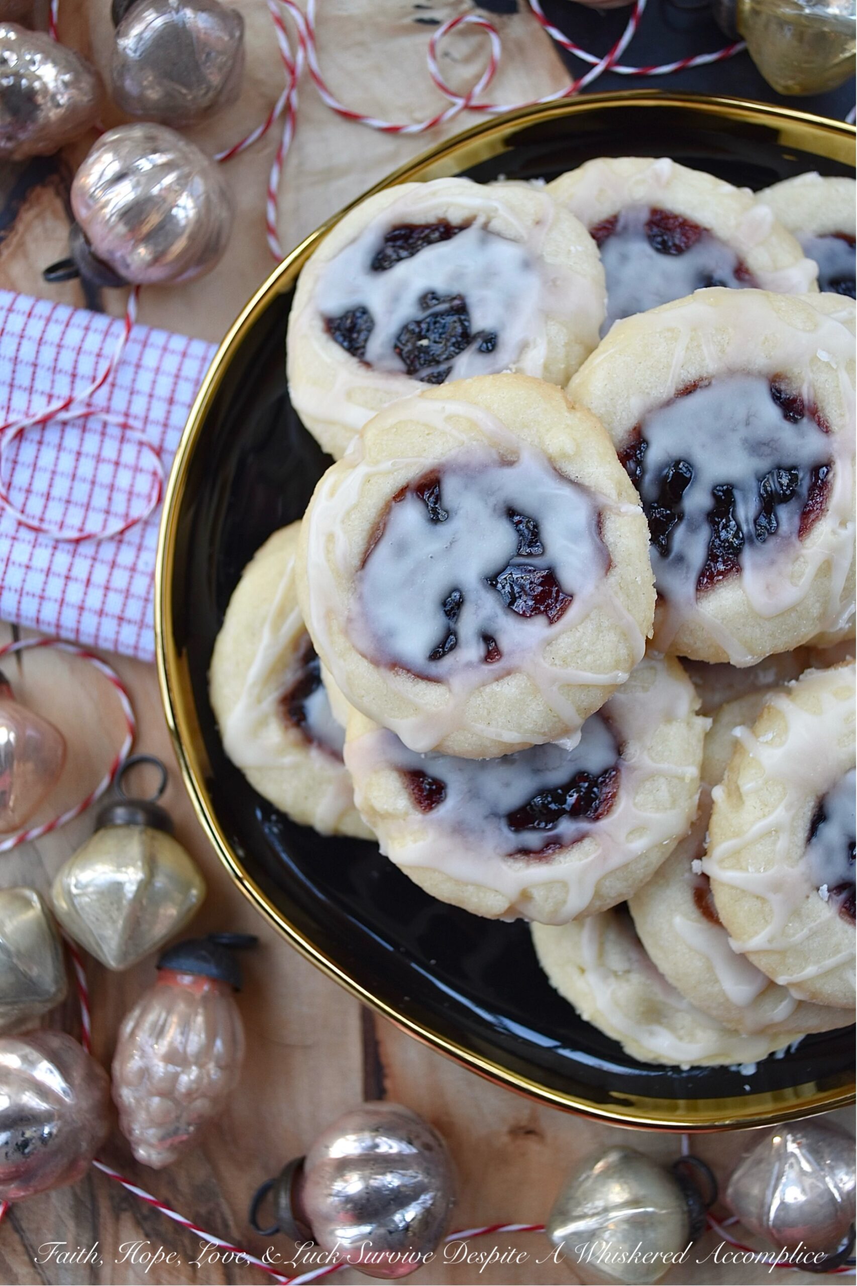 Orange Mixed Berry Glazed Thumbprint Cookies