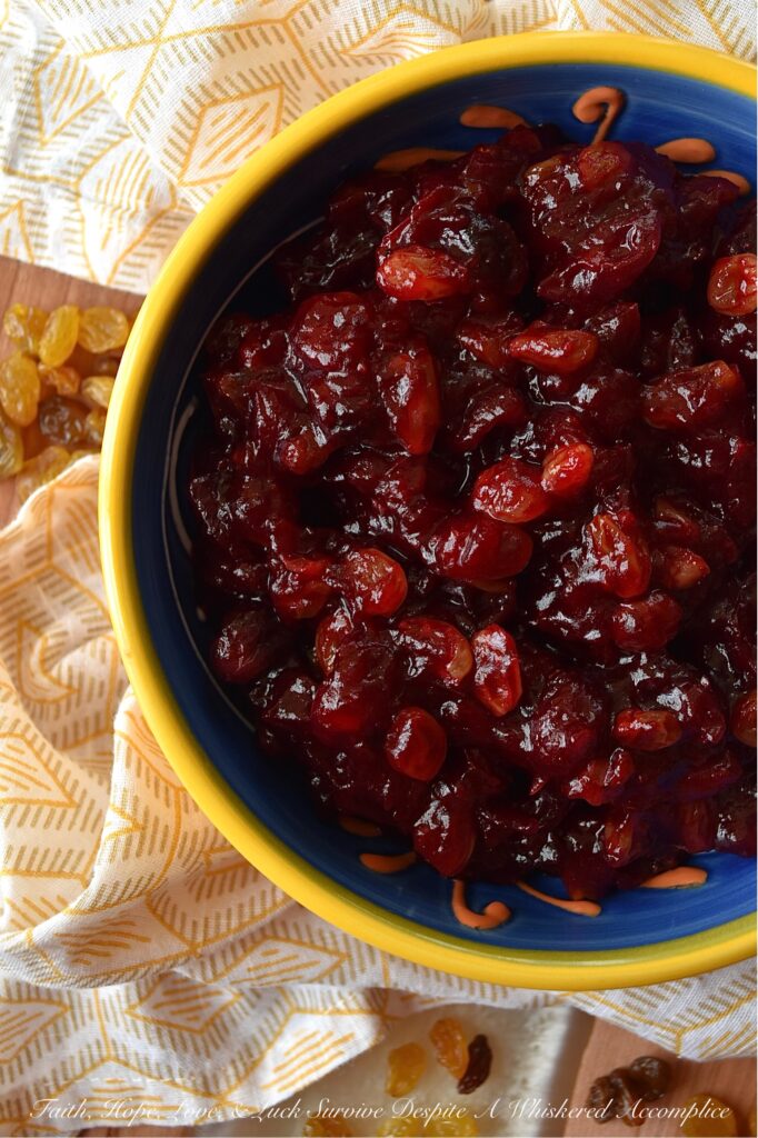 Rum Raisin Whole Berry Cranberry Sauce - This homemade whole berry cranberry sauce is the perfect holiday side dish. Made with fresh cranberries, golden raisins, spiced rum, granulated sugar, light brown sugar, and a touch of cinnamon, sea salt, and vanilla, this rum-raisin-flavored cranberry sauce adds a special touch to any holiday meal. The tartness of the cranberries, the sweetness of the sugars, and the spiciness of the rum all come together to make a delicious and unique cranberry sauce that will be a hit with your holiday guests.