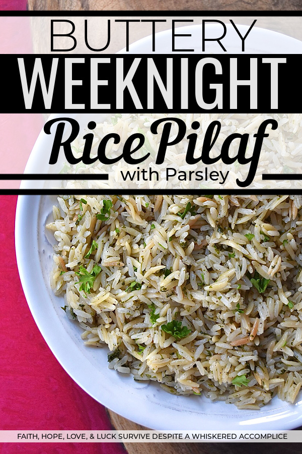 Buttery Weeknight Rice Pilaf with Parsley - Say goodbye to boring rice and hello to a mouthwatering side dish that will become a new family favorite. This buttery rice pilaf is loaded with fresh parsley and pairs well with almost any meal. Whether eaten on its own or served alongside your favorite main dish, this easy weeknight recipe is guaranteed to please even the pickiest of eaters.