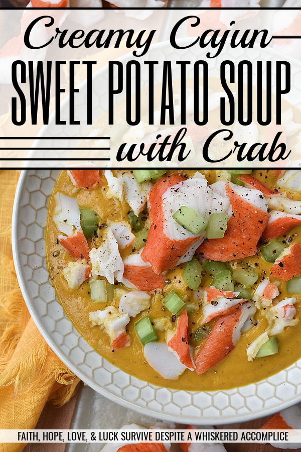 Creamy Cajun Sweet Potato Soup with Crab - Are you looking for a new and exciting twist on a traditional sweet potato soup recipe? Look no further than this Creamy Cajun Sweet Potato Soup with Crab. This delicious soup is bursting with flavor, thanks to a homemade seasoning blend that adds a spicy Cajun kick to its creamy sweet potato base. Topped with imitation crab meat and crunchy diced celery, this soup is sure to become a new spicy weeknight favorite.