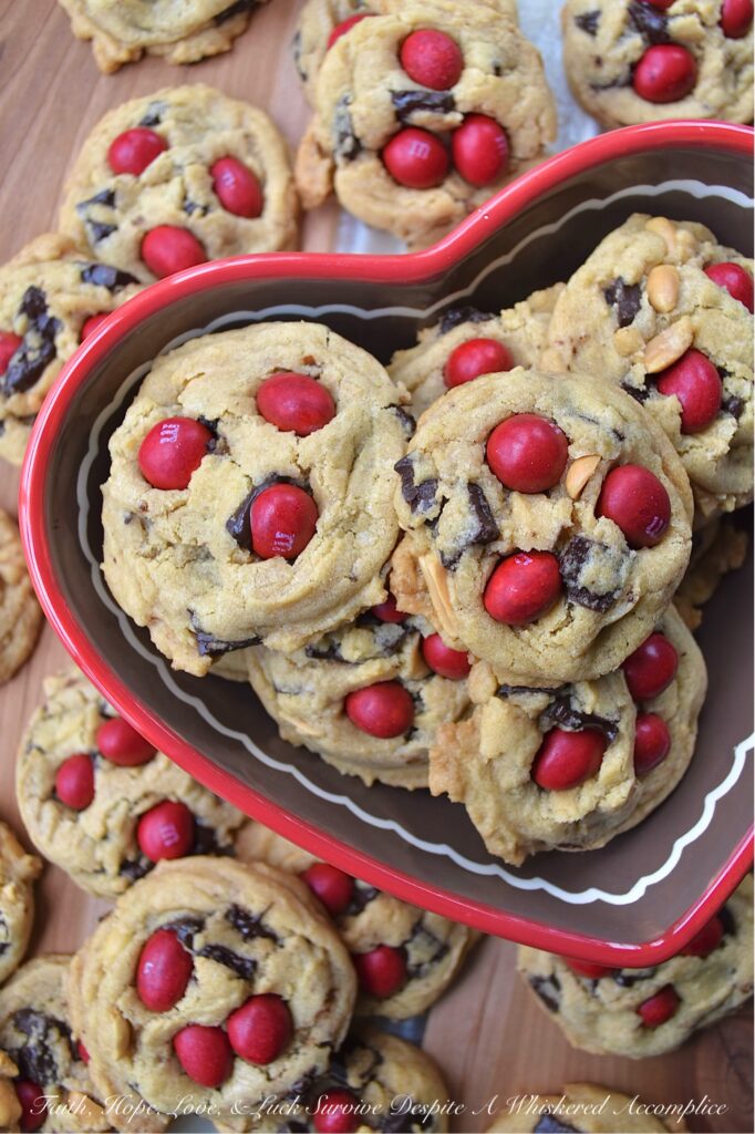 Chocolate Chunk Cookies with Peanut M&M's - If you're a cookie lover, these sweet and salty chocolate chunk cookies are a must-try. They're loaded with semi-sweet chocolate chunks and crunchy cocktail peanuts, to create a dessert that offers the perfect balance of sweet and salty flavors in every bite. And, by adding colorful Peanut M&M's on top, you can easily customize these cookies for almost any special occasion or holiday.