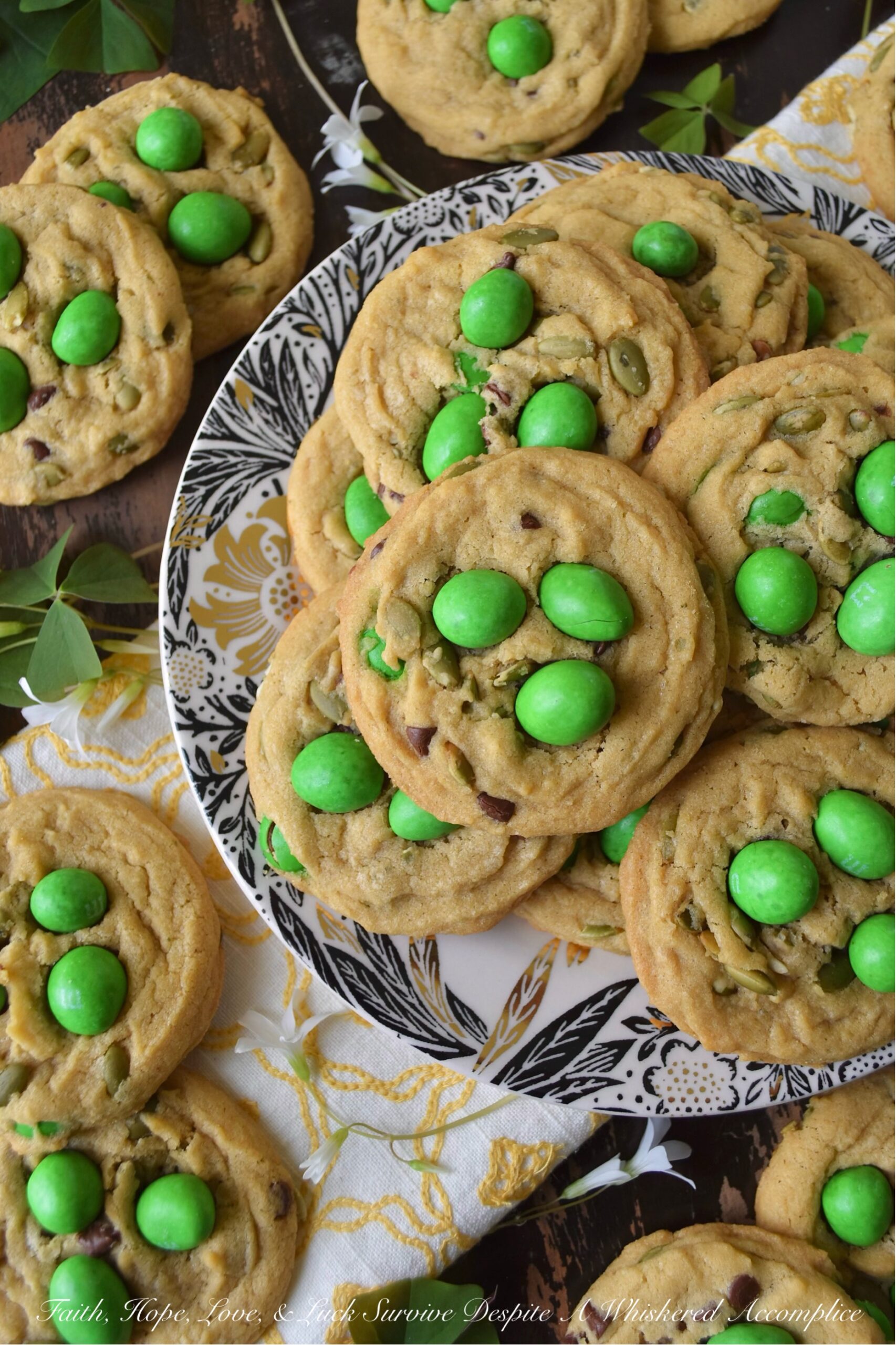 Lucky St. Patrick’s Day M&M Cookies with Pepitas
