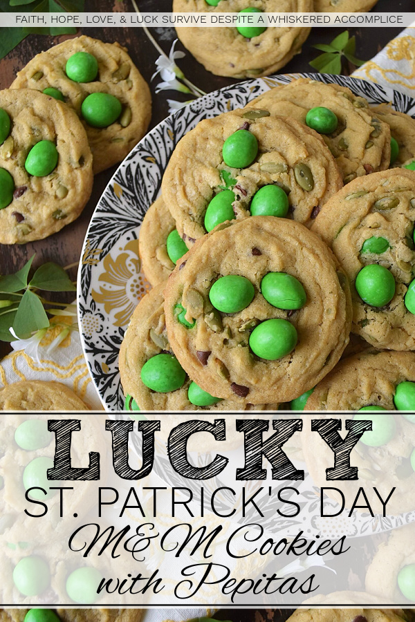 Lucky St. Patrick's Day M&M Cookies with Pepitas - St. Patrick's Day is just around the corner, and what better way to celebrate than with these Lucky St. Patrick's Day M&M Cookies with Pepitas? These chewy and crunchy cookies are a delightful combination of green Milk Chocolate M&M's, miniature semi-sweet chocolate chips, and nutty roasted salted pepitas. Topped with green Peanut M&M's for an extra pop of color and crunch, these festive and delicious cookies are sure to be a hit at any St. Patrick's Day gathering and are the perfect way to spread some lucky holiday cheer.