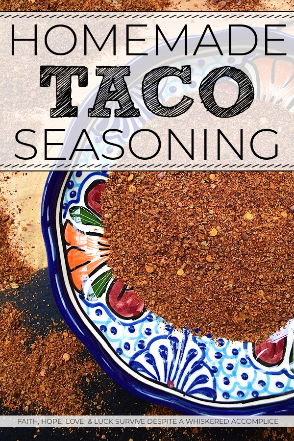 Homemade Taco Seasoning - Why buy pre-mixed taco seasoning when you can make it at home in just a few minutes? You'll love having some on hand for any time you feel like adding a little bit of Mexican flavor to your recipes and you'll also love that it has way less sodium than most store-bought versions.