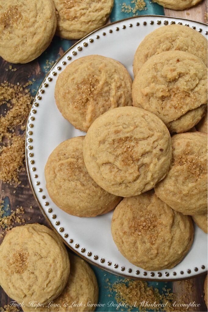 Simple Brown Sugar Cookies (Soft & Chewy) - Looking for a simple non-fussy cookie recipe that uses basic ingredients you already have on hand in your pantry? Look no further than this soft and chewy simple brown sugar cookie recipe. The brown sugar adds a sweet flavor and a soft, chewy texture to these cookies, and a final sprinkle of demerara sugar before baking gives them a delightful crunchy topping.