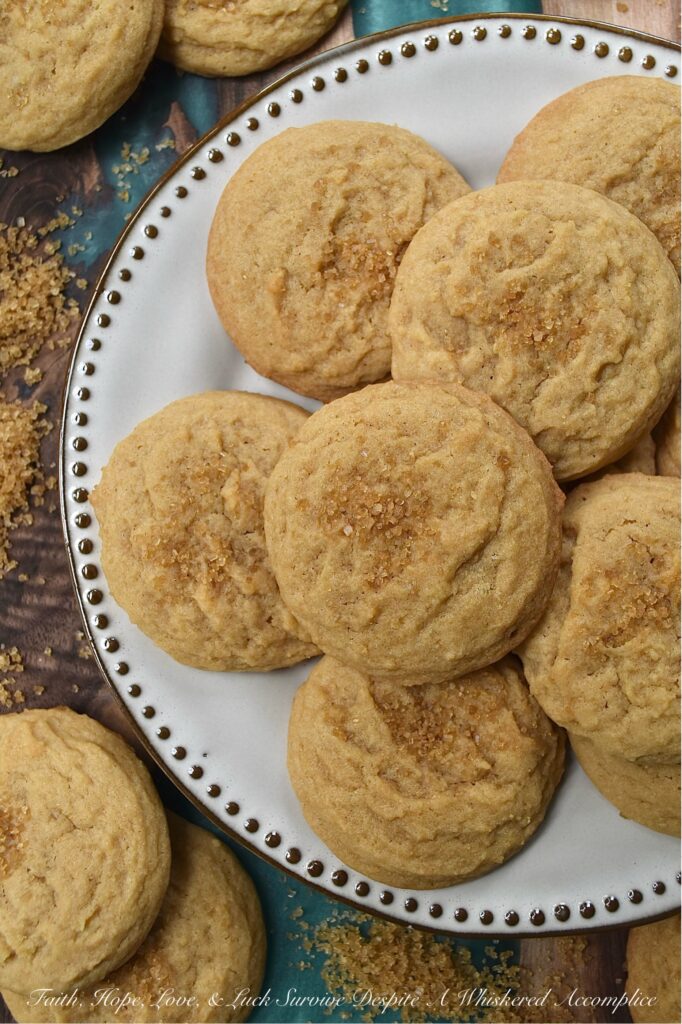 Simple Brown Sugar Cookies (Soft & Chewy) - Looking for a simple non-fussy cookie recipe that uses basic ingredients you already have on hand in your pantry? Look no further than this soft and chewy simple brown sugar cookie recipe. The brown sugar adds a sweet flavor and a soft, chewy texture to these cookies, and a final sprinkle of demerara sugar before baking gives them a delightful crunchy topping.