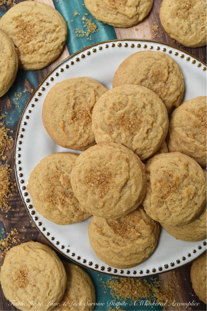 Simple Brown Sugar Cookies (Soft & Chewy) - Looking for a simple non-fussy cookie recipe that uses basic ingredients you already have on hand in your pantry? Look no further than this soft and chewy simple brown sugar cookie recipe. The brown sugar adds a sweet flavor and a soft, chewy texture to these cookies, and a final sprinkle of demerara sugar before baking gives them a delightful crunchy topping.