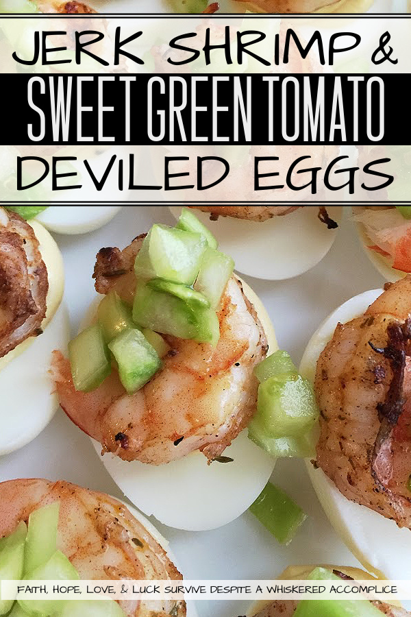 Jerk Shrimp & Sweet Green Tomato Deviled Eggs - Summer is the perfect time to experiment with new flavors and ingredients, and what better way to do that than with a twist on a classic appetizer? These jerk-seasoned deviled eggs are not only a little bit spicy, but they also have a delightful sweet green tomato tanginess that will leave your taste buds dancing. Packed with a delightful Caribbean flavor, these deviled eggs are sure to be a hit at your next summer gathering.