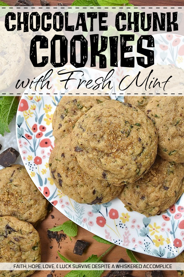 Chocolate Chunk Cookies with Fresh Mint - Imagine soft, chewy brown sugar cookies, bursting with the refreshing taste of fresh mint. Now, add in just the right amount of roughly chopped rich chocolate chunks. These chocolate chunk cookies with fresh mint are the epitome of summer's sweet indulgence, offering a cool and minty twist on the classic brown sugar cookie. If your backyard garden or porch planters are overflowing with fresh mint, or you just so happen to stumble upon gorgeous fresh mint at your local market or grocery store, these cookies are a must-bake.